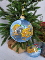 Шар стеклянный "Тройка", ручная роспись