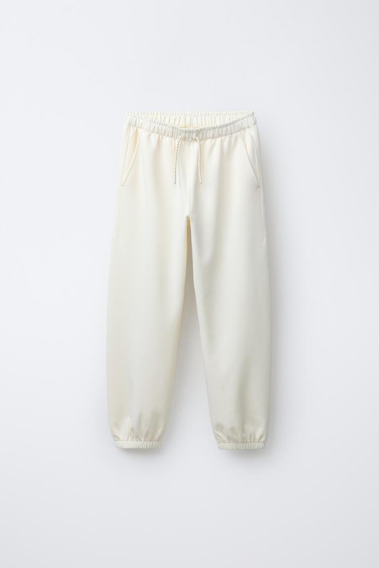 ZARA СВОБОДНЫЕ БРЮКИ-ДЖОГГЕРЫ, ЭКРЮ