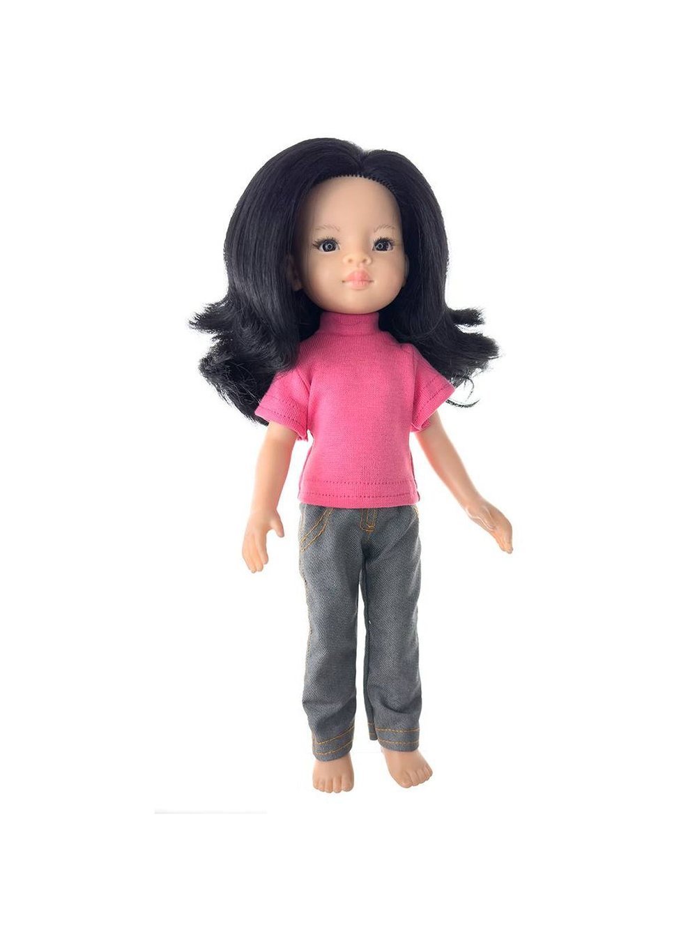 Пальто с воротником, водолазка, джинсы для кукол Paola Reina 32 см (991)