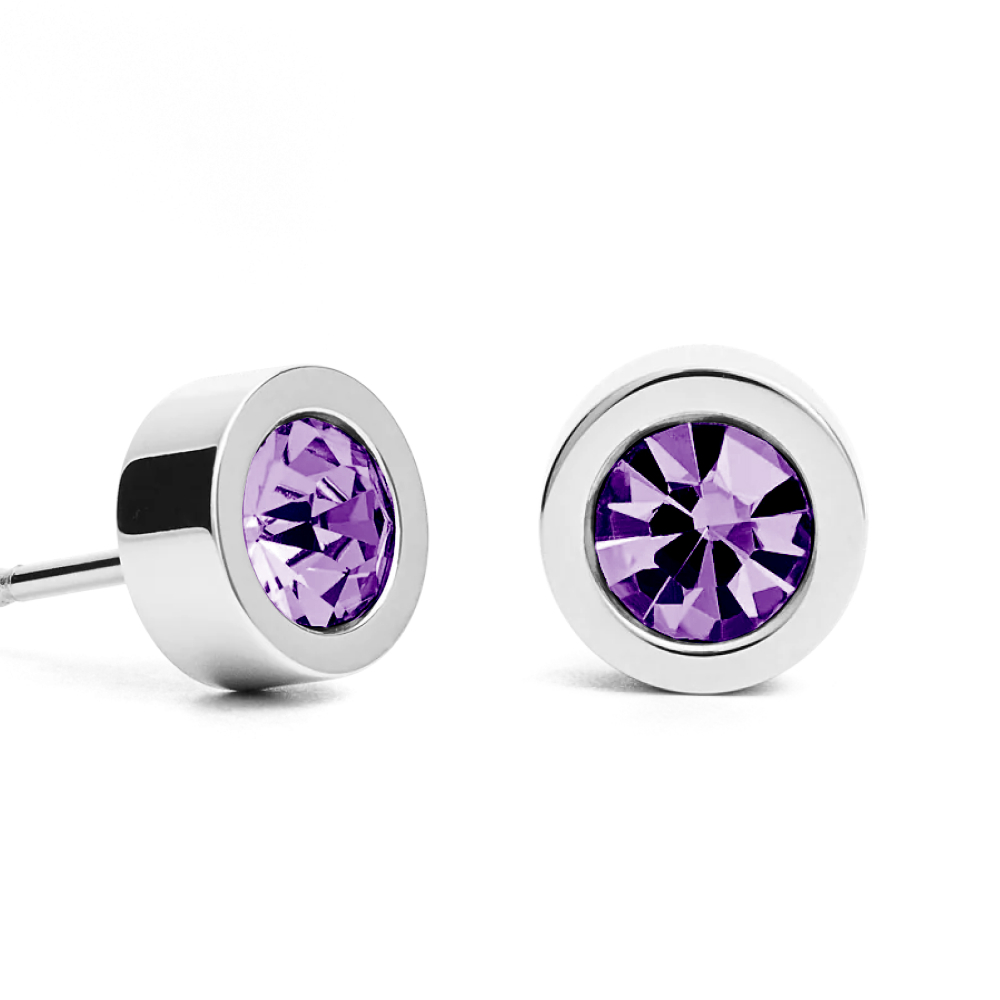 Серьги пусеты Fiore Luna Amethyst 5х2,5 мм SWE125 AM S