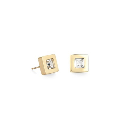 Серьги-пусеты Coeur de Lion Crystal-Gold 0140/21-1816 цвет прозрачный, золотой
