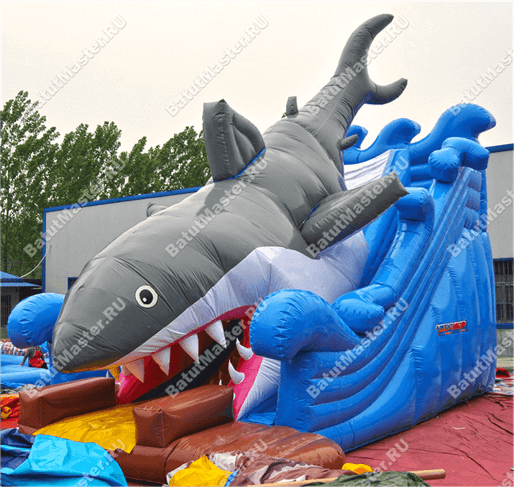 Коммерческий надувной батутный комплекс "Мир акул и осьминогов" B-15724