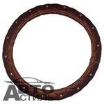 Оплетка на руль круглая Coolpart DIAMOND  (37*38) ромб ткань кофейный СТРАЗЫ F6068CF