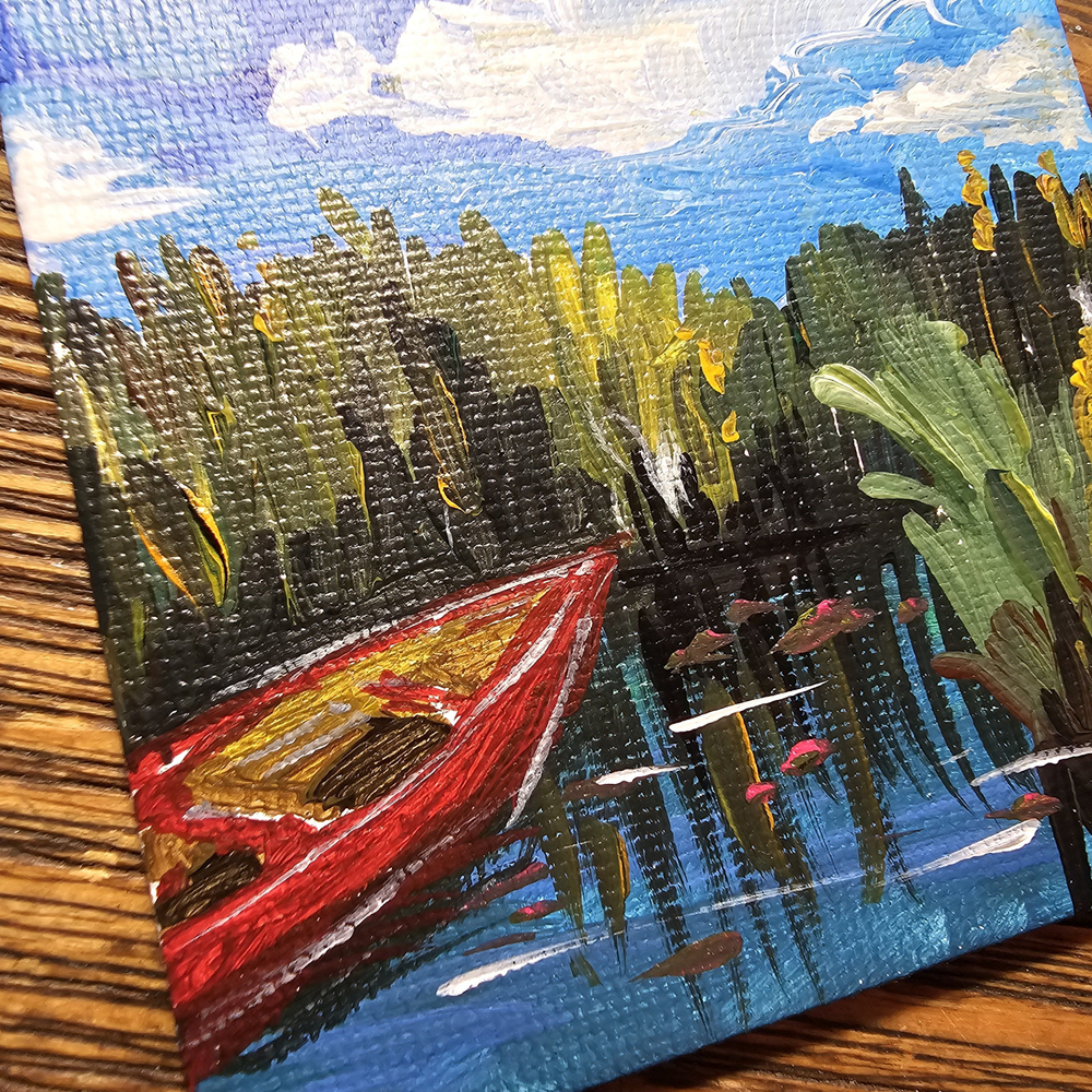 Магнит на холодильник с авторской росписью "В зарослях"