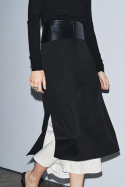 ZARA КОМБИНИРОВАННАЯ ЮБКА — ZW COLLECTION, ЧЕРНЫЙ/БЕЛЫЙ