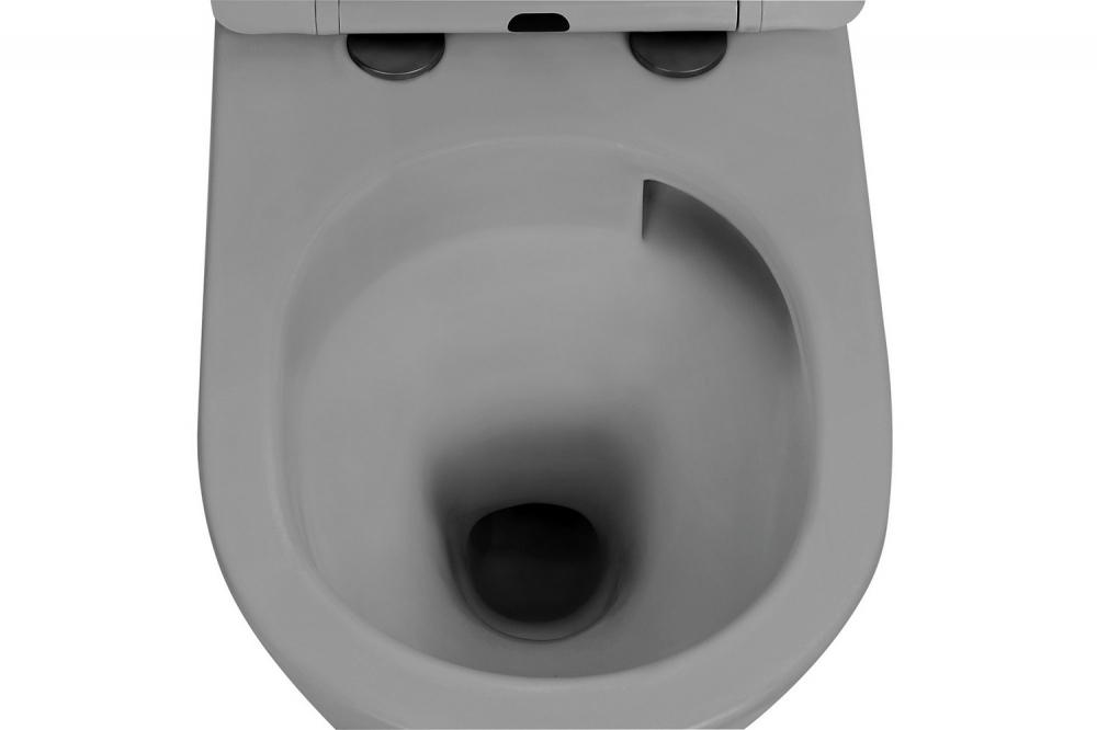 Унитаз ABBER Bequem AC1102TMG подвесной серый матовый, безободковый, смыв торнадо