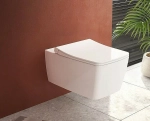 Унитаз Vitra METROPOLE 9820B003-7201 безободковый, с инсталляцией, с крышкой микролифт, кнопка хром матовый