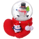 Сувенир новогодний «Снежный шар - Зимний друг» d-4,5 см (подст.6*7,5 см), микс