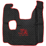 Ковры SCANIA 5 серии R (механика) (экокожа, черный, красный кант, красная вышивка)