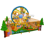 Карусель 5 мест с подъёмом «Веселые тигрята», 3,6×2,8×2,7 м