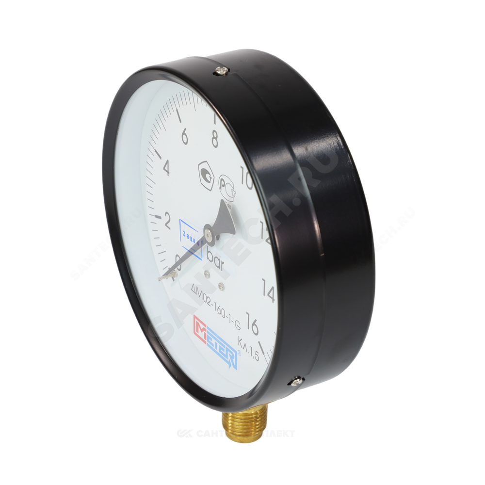 Манометр ДМ02-160 радиальный Дк160мм 0-25 кгс/см2 кл.1,5 G1/2" Метер