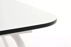 "Верона" журнальный стол из HPL 120х65, H40, каркас белый муар, цвет столешницы "молочный"