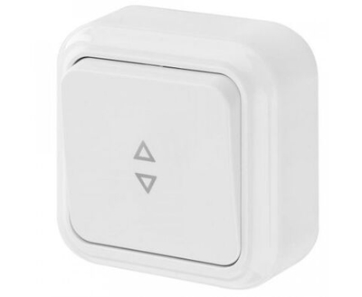 Выключатель Bylectrica ПРАЛЕСКА проходной, одноклавишный, открытой установки, 6А, белый А610-147