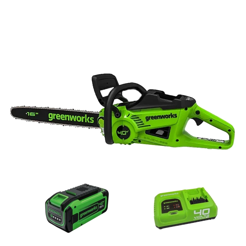 Аккумуляторная цепная пила Greenworks GD40CS20XK8 (1 x 8 Ач, Быстрое ЗУ) 2008807U8F