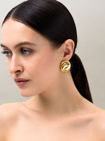 Серьги "Double round element" Gold