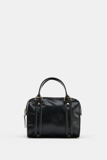 ZARA СУМКА С МЕТАЛЛИЧЕСКИМИ ДЕТАЛЯМИ, ЧЕРНЫЙ