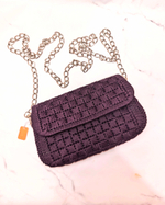 Сумка вязаная сиреневая