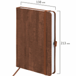 Ежедневник недатированный А5 (138x213 мм) BRAUBERG "Wood" кожзам резинка 136 л. коричневый (2 штуки в упаковке)