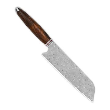 Нож QSP QS-KK-002B Santoku с клинком из стали Damascus, рукоять дерево