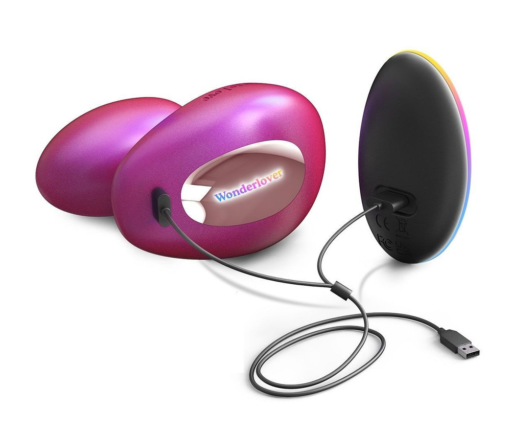 Малиновый вибратор для пар Wonderlover (Цвет: малиновый)
