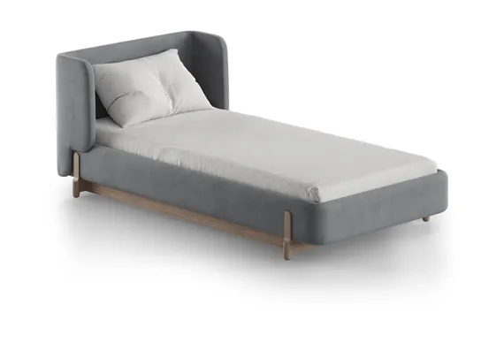 Кровать Basic спальное место 90*200 см (серый, антивандальная)