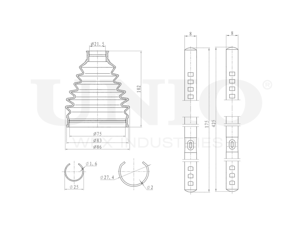 Пыльник ШРУСа (к-т) UNIO DUC-30008K