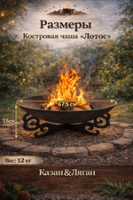Костровая Чаша Лотос 65см с подставкой