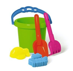 Песочный набор №112 (ведро 0,8л. совок 19см. грабли 19см. 2 форм.) (Стеллар)