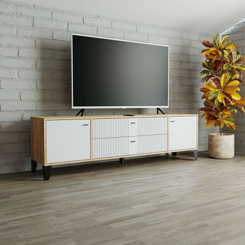 Тумба ТВ Парус-10 10 дуб крафт золотой/карбон фарфор ТЭКС