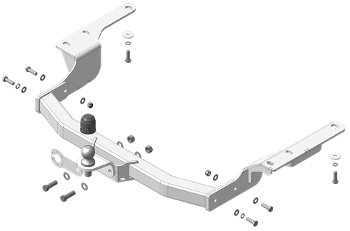 Фаркоп ОЦИНКОВАННЫЙ с эл-кой Smart для Toyota Highlander 2014- 2020 (Оцинк. шар)(паспорт и сертификат в комплекте) ZT104FE