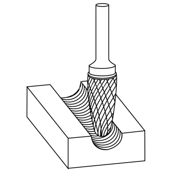 Борфреза твердосплавная Karnasch форма F, 10х20х6х65 мм, насечка HP-3 PRO, без покрытия, арт. 11.4095-030