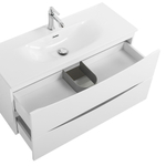 Тумба с раковиной подвесная BelBagno MARINO-CER-MINI-1000-2C-SO-BL-P Bianco Lucido, раковина белая BB-8099-3-100