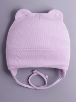 Шапка детская с ушками на завязках на осень