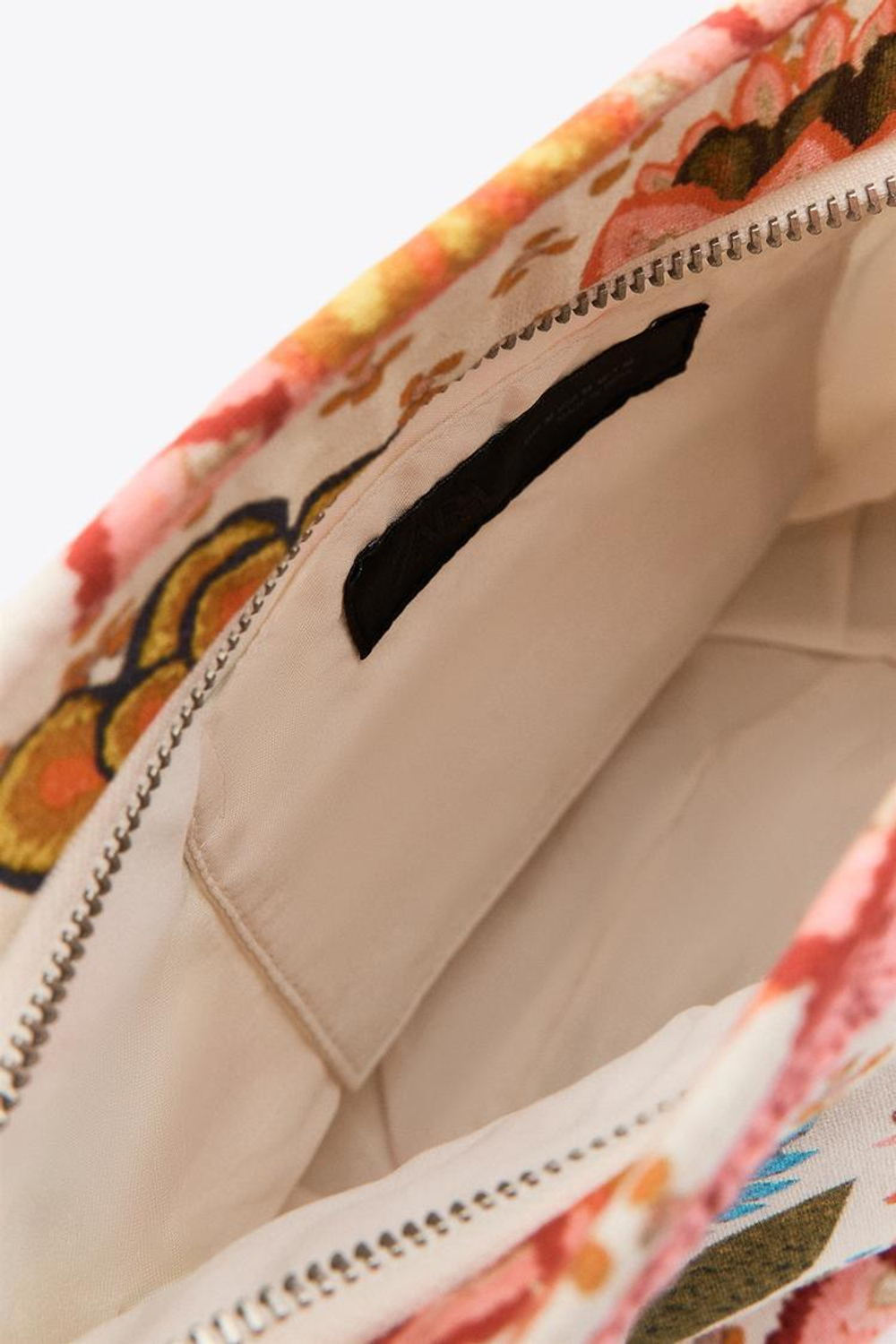 ZARA НЕСЕССЕР С ВЫШИВКОЙ И ЦВЕТОЧНЫМ ПРИНТОМ, РАЗНОЦВЕТНЫЙ