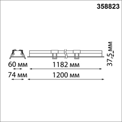 358823 SPOT NT22 486 черный Встраиваемый светодиодный светильник IP20 LED 4000K 48W 220V ITER