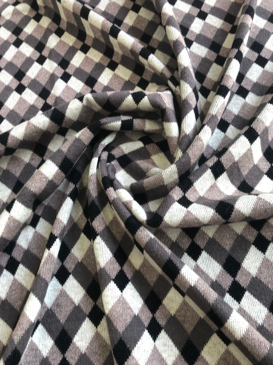 Трикотаж принт геометрия, серый, беж, белый, вискоза ORLA