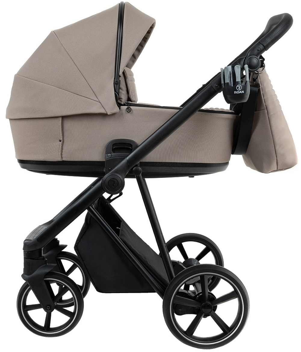 Детская коляска Roan Sol 2.0 3 в 1 с автокреслом Tutis Elo Lux EduSky Black SLL/31/T Hazel/Black/руч.Black