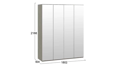 Шкаф комбинированный с 4 зеркальными дверями «Либерти»