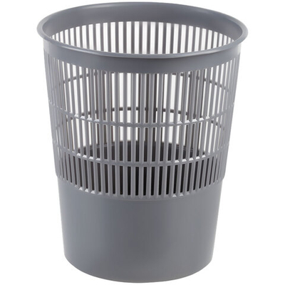Корзина для мусора СТАММ 14 литров, сетчатая, серая