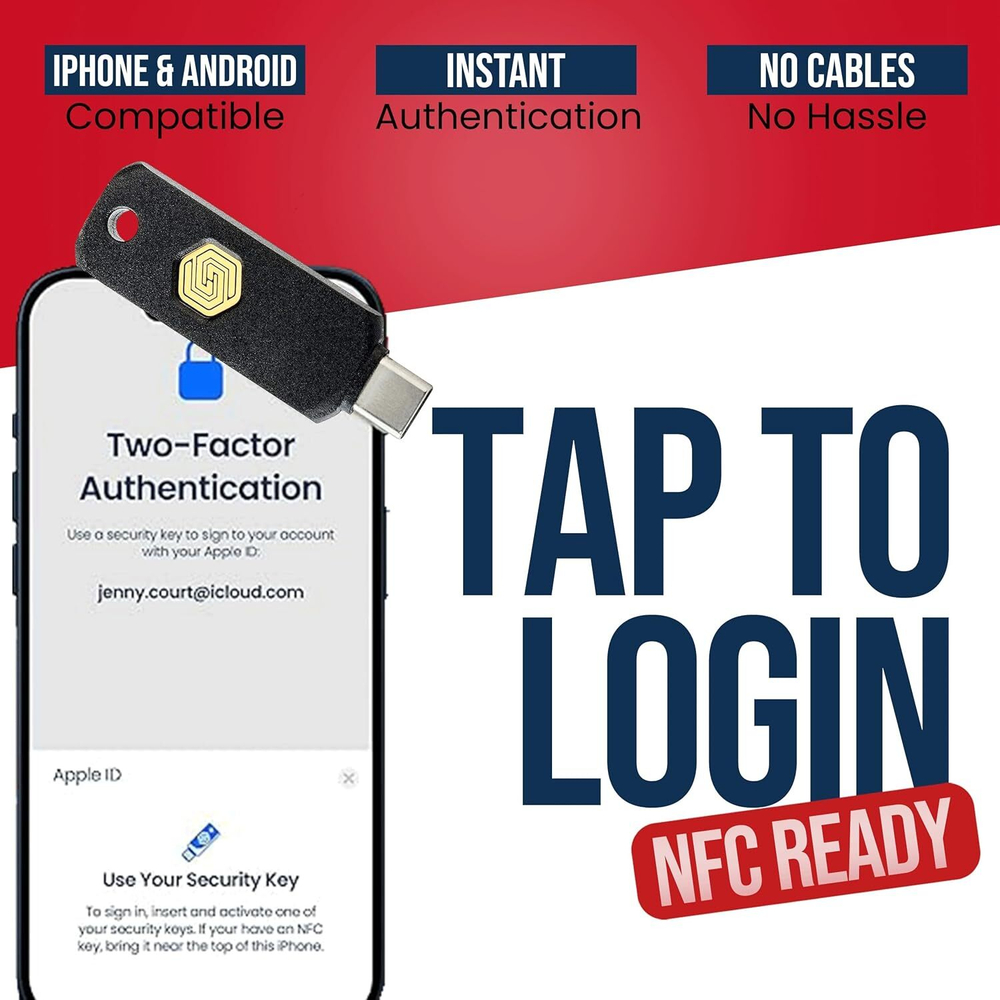 GoTrust Idem Key C — Сертифицированный ключ безопасности (NFC, FIDO2 L2) с USB-C Многофакторная аутентификация для бизнеса, образования и организаций