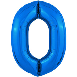 Фольгированная цифра, цвет Синий 102 см