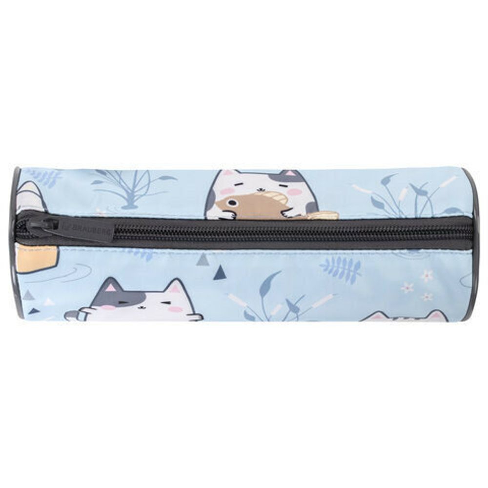 Пенал-тубус BRAUBERG, с эффектом SOFT TOUCH, полиэстер, "Funny cats", 22х8 см, 270060