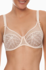 Бюстгальтер с классической чашкой и узором из ромашек Nikki (Размер: 75D) (Цвет: грязно-синий)