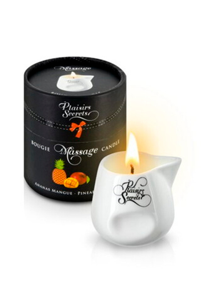 Массажная свеча с ароматом мультифрукт Bougie Massage Candle (80 мл) (Цвет: белый)