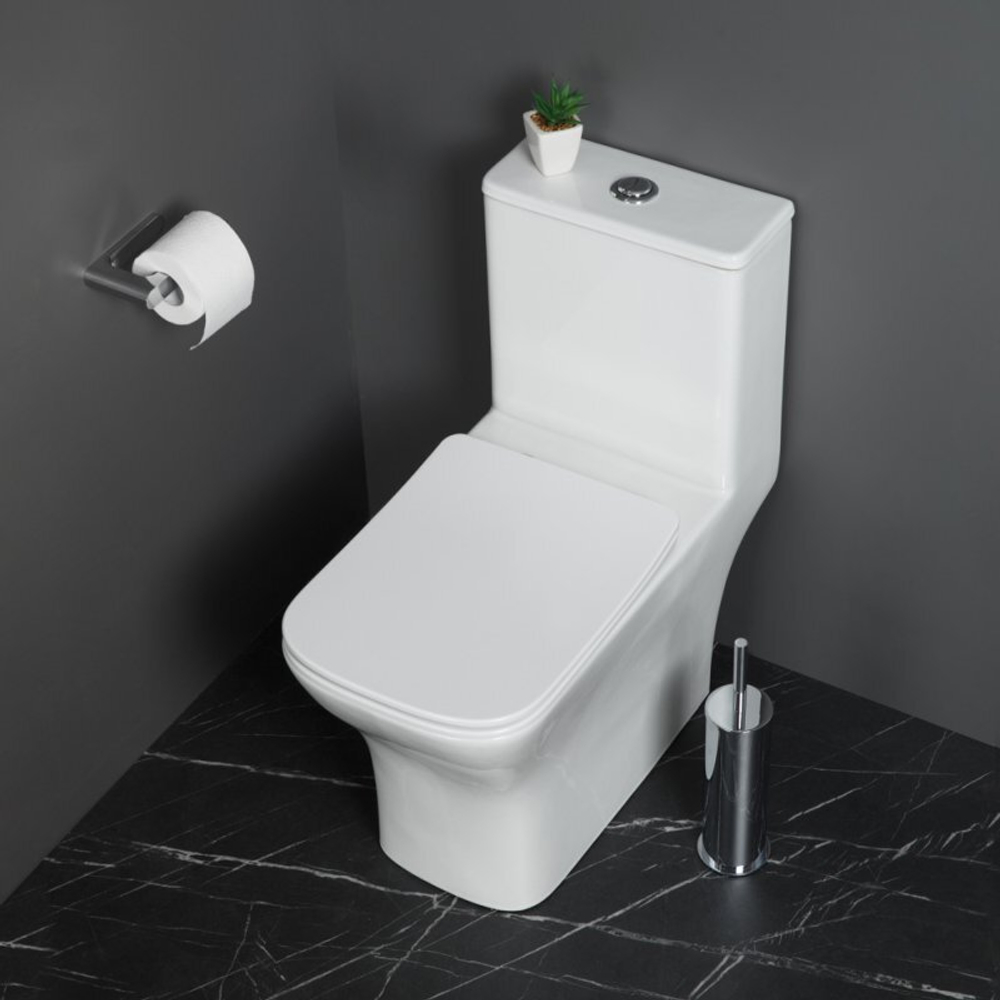 Унитаз-моноблок безободковый BelBagno Neon BB8617CPR-MN/SC с крышкой-сиденьем микролифт, белый