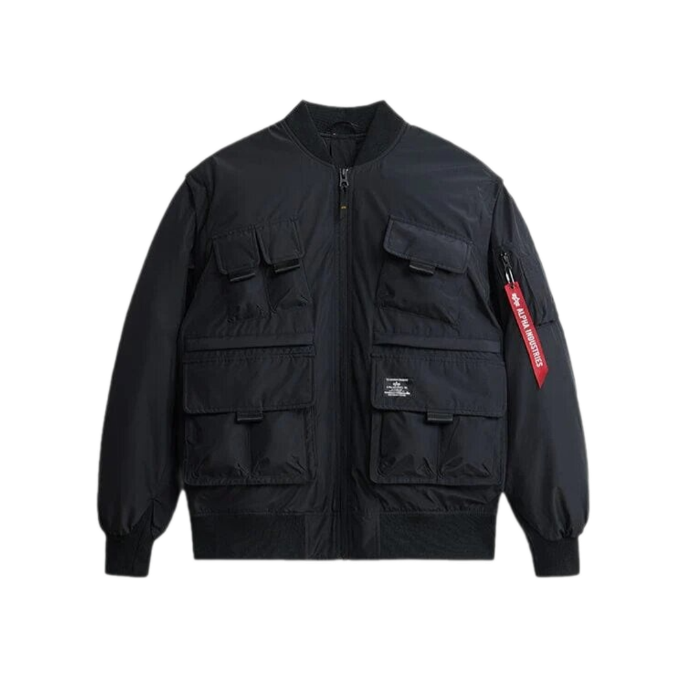 Alpha Industries Multi Pocket Bomber Jacket Black