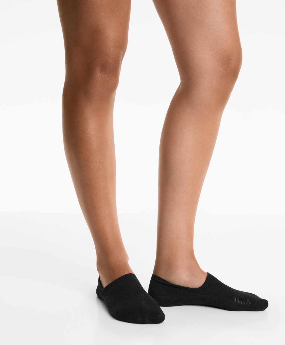 OYSHO Набор из трех пар спортивных невидимых носков из хлопковой смеси, серый меланж