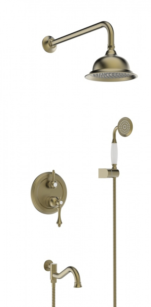 77065-D Встроенный смес для душа с 3-функ. (БРОНЗА) "GANZER"  (5/1шт)