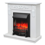 Каминокомплект Real Flame Dominica WT с очагом Fobos Lux Black (без пульта)