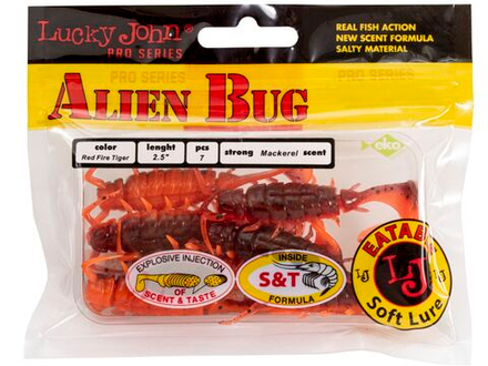 Виброхвосты съедобные искусственные LJ Pro Series ALIEN BUG 2,5in (06,35)/T48 7шт.